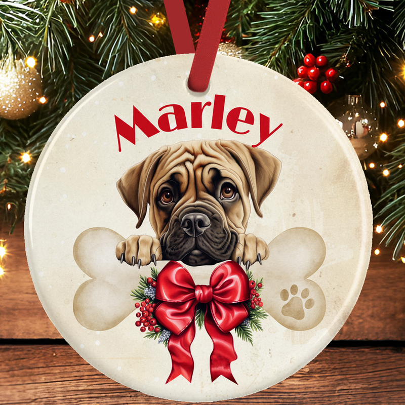 Bull Mastiff Christmas Tree Decoration