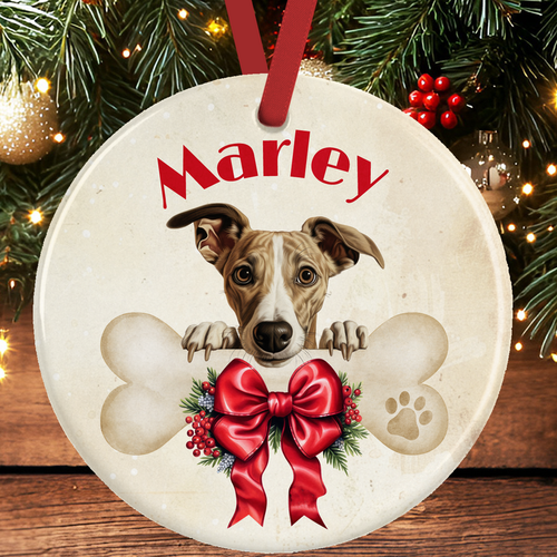 Whippet Christmas Tree Decoration