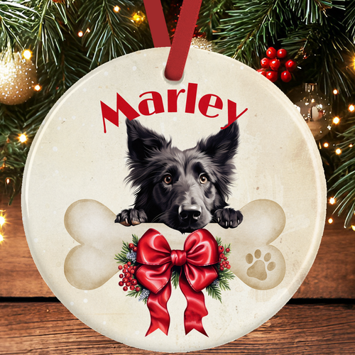 Belgian Sheepdog Christmas Tree Decoration