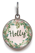 Holly Wreath Pet Name Tag - Holly Dog ID Tag