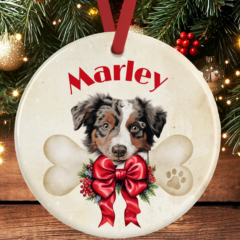 Australian Shepherd Dog Christmas Tree Decoration