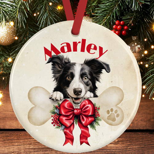 Border Collie Christmas Tree Decoration