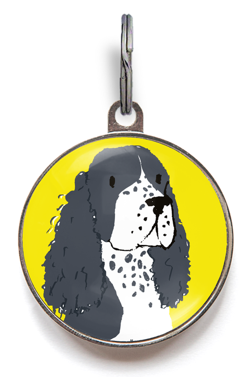 Springer Spaniel Dog ID Tag - Black And White Springer Spaniel