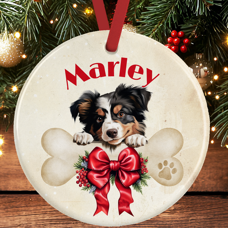 Australian Shepherd Tri Colour Christmas Tree Decoration