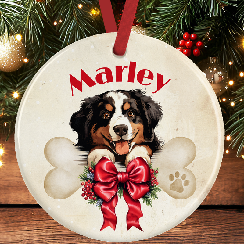 Bernese Mountain Dog Christmas Tree Decoration 