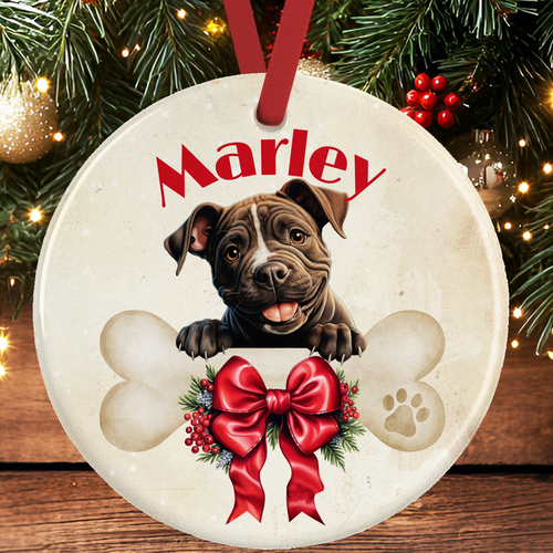 Staffordshire Bull Terrier Christmas Tree Decoration