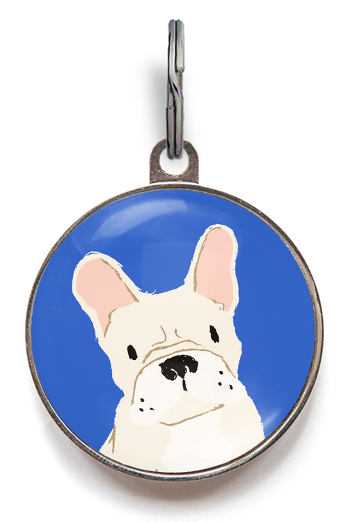 French Bulldog Dog ID Tag - Cream French Bulldog