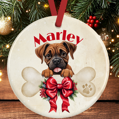 Boxer Dog Christmas Tree Decoration