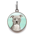 Grey Staffie Dog Tag - Green