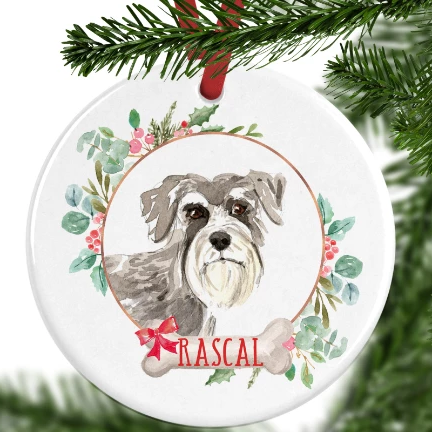 Schnauzer Personalised Christmas Ornament