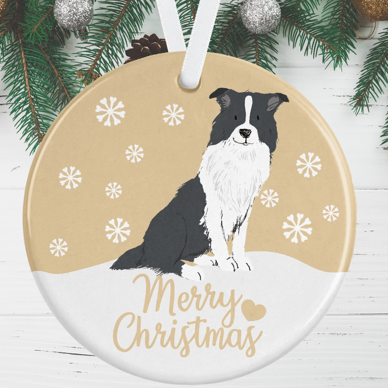 Black And White Border Collie - Gold