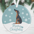 Doberman Christmas Decoration - Blue