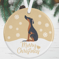 Doberman Christmas Decoration - Gold