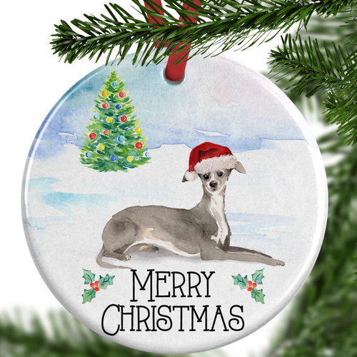 greyhound christmas ornament