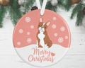 Red Boston Terrier Christmas Ornament