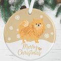 Tan Pomeranian Christmas Ornament